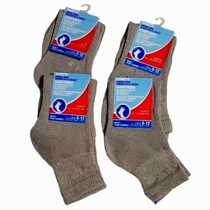 NEW 4 Pair Men's Diabetic Comfort Quarter Socks